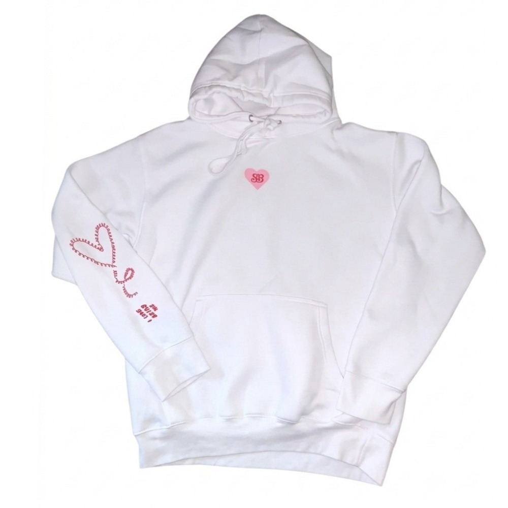 Something Bigger Hoodie Medium White Talk To Yourself Spencer Barbosa Y2K Love